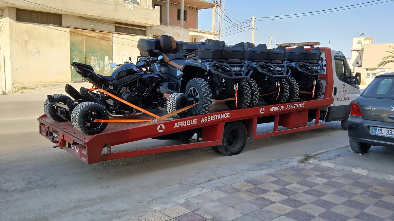 Transport d'engins récréatifs Transport sécurisé de quads, motos et véhicules légers récréatifs.